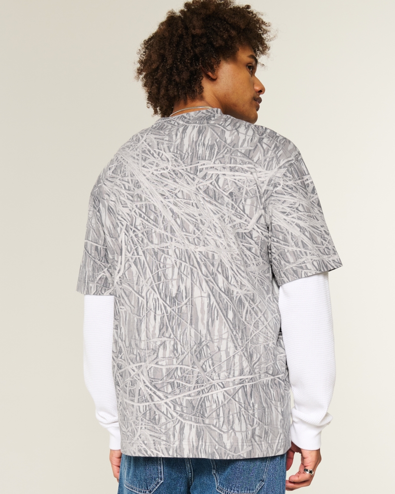 thick square-cut crew neck logo t-shirt