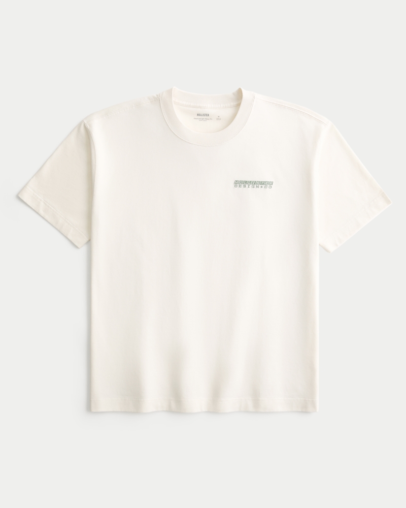 thick square-cut crew neck logo t-shirt