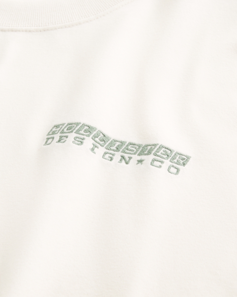 thick square-cut crew neck logo t-shirt