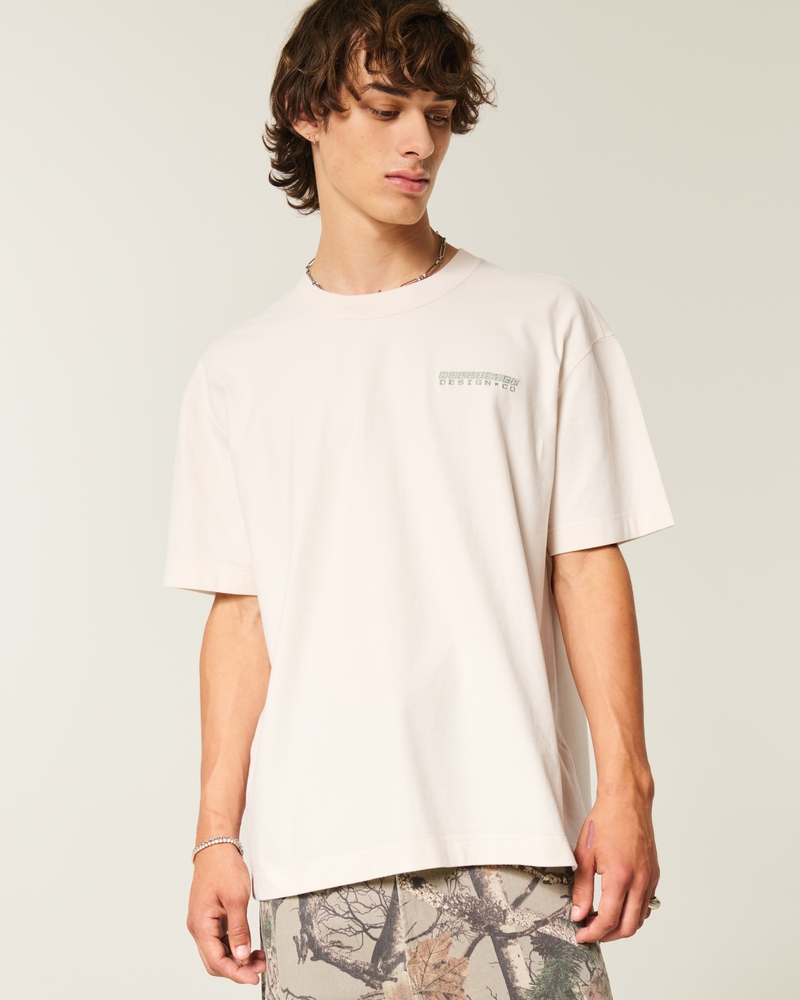 thick square-cut crew neck logo t-shirt
