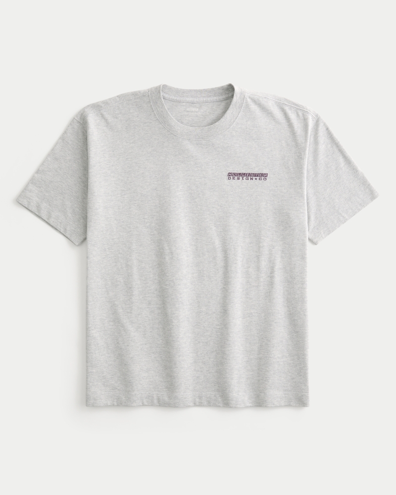 thick square-cut crew neck logo t-shirt