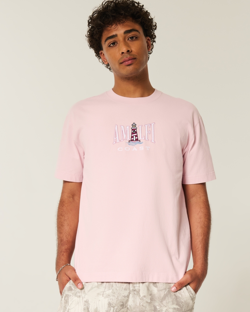 square-fit high-weight oahu pattern t-shirt
