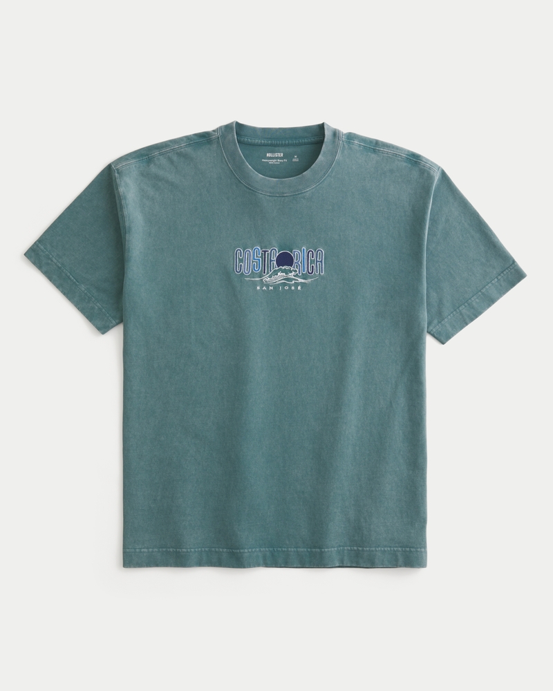 square-fit high-weight oahu pattern t-shirt