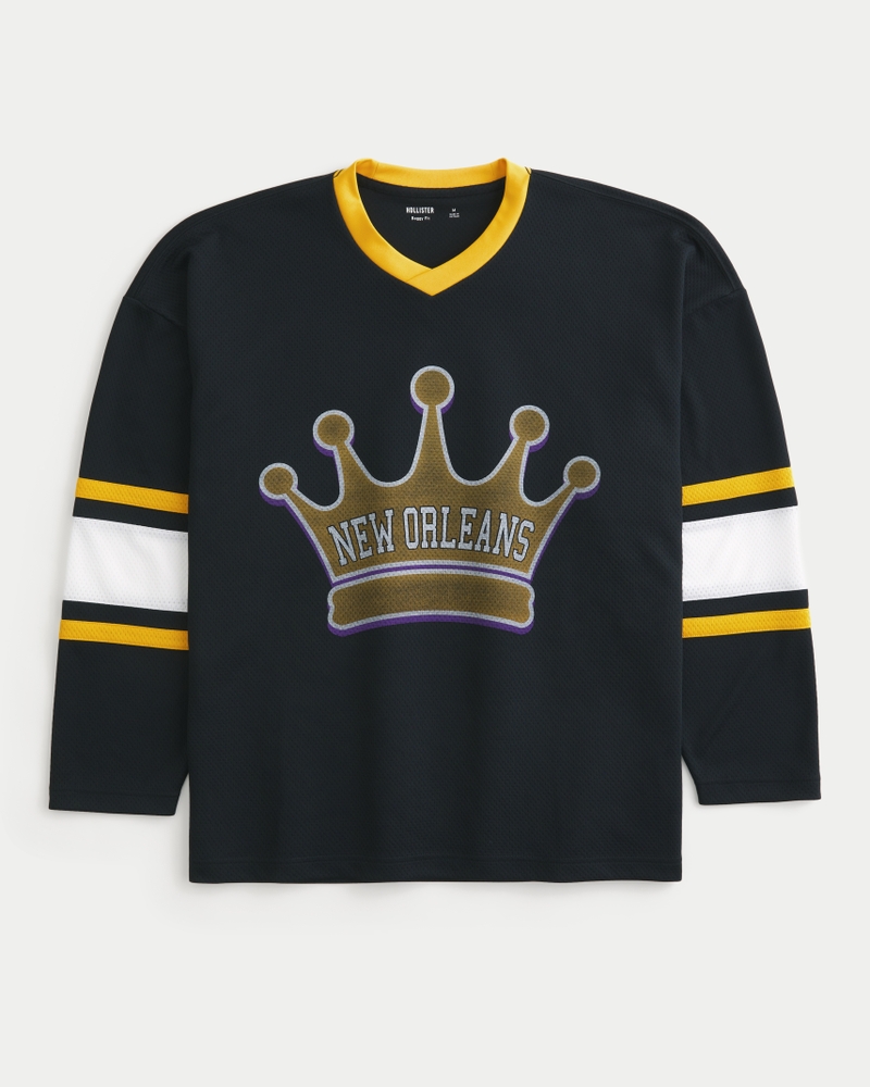 loose-fitting new orleans pattern ice hockey jersey