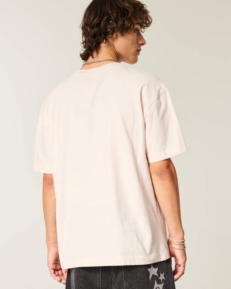 square and thick uncle dog pattern t-shirt