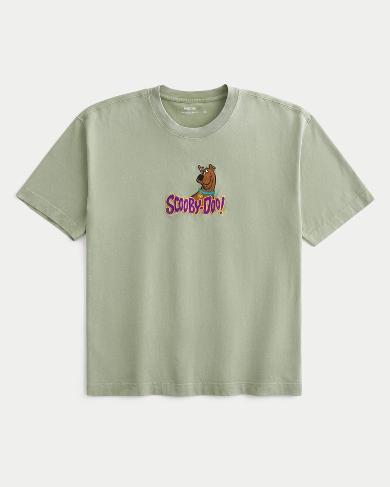 square and thick uncle dog pattern t-shirt