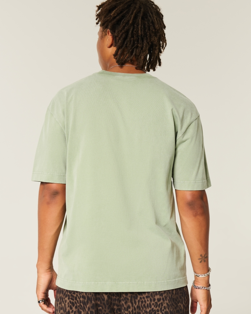 square and thick uncle dog pattern t-shirt