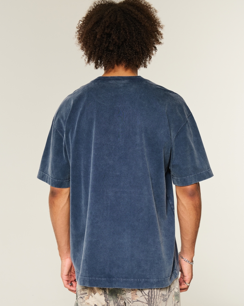 square and thick uncle dog pattern t-shirt