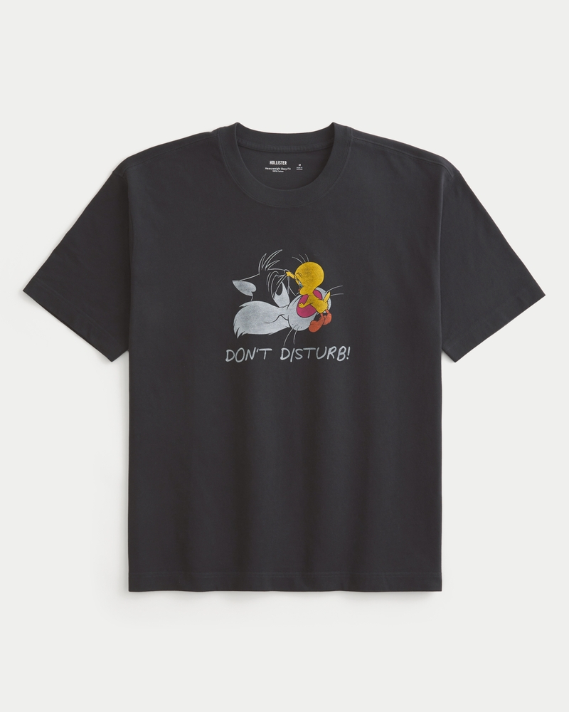 square and thick uncle dog pattern t-shirt