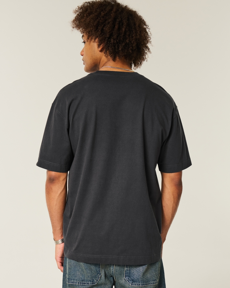 square and thick uncle dog pattern t-shirt