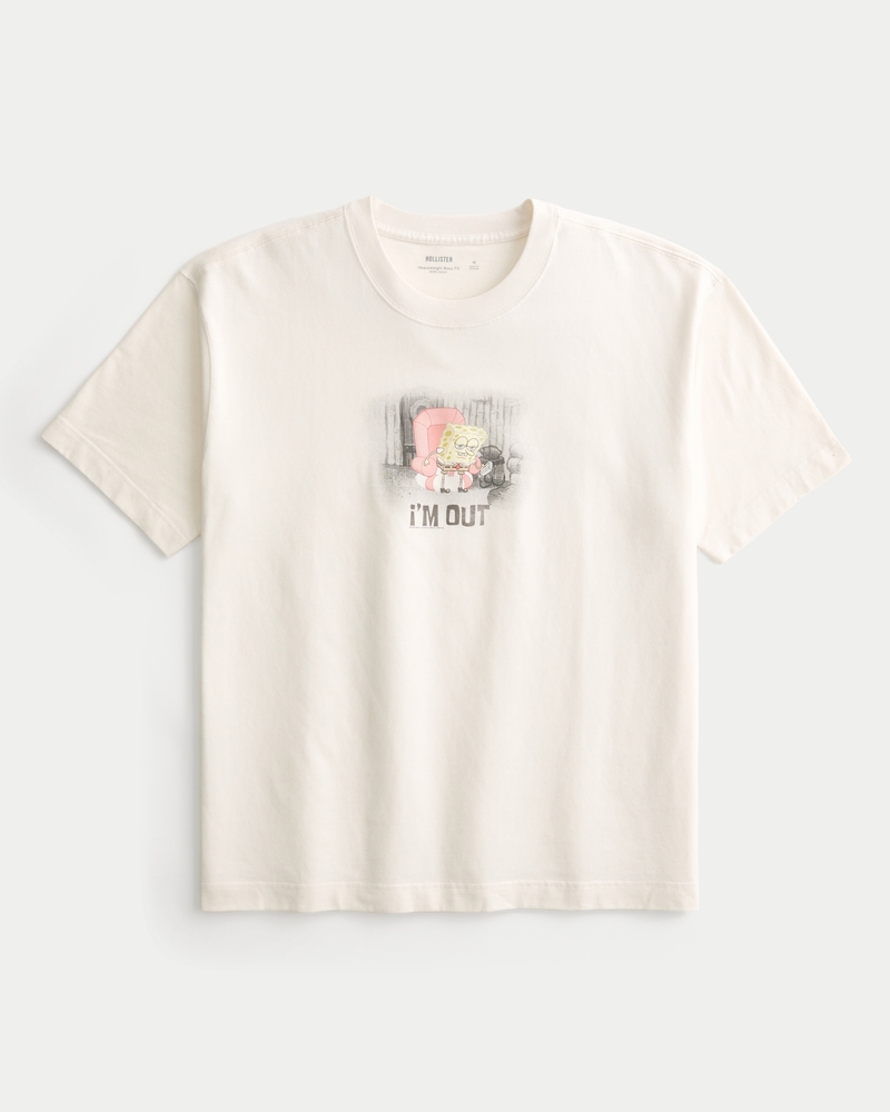 square and thick uncle dog pattern t-shirt