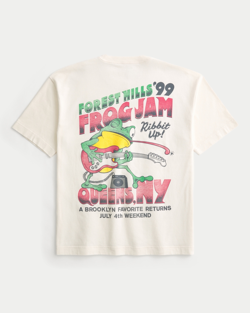 loose-fitting heavyweight forest hills frog jam graphic t-shirt