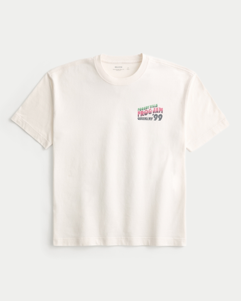 loose-fitting heavyweight forest hills frog jam graphic t-shirt