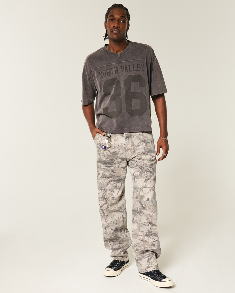 camouflage skateboard loose-fitting painter jeans