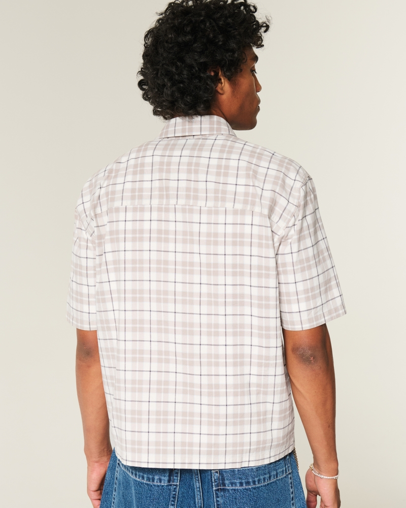 square-cut short-sleeved shirt with playing card pattern