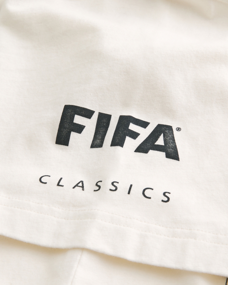 square t-shirt featuring the 1986 mexico world cup football match design.