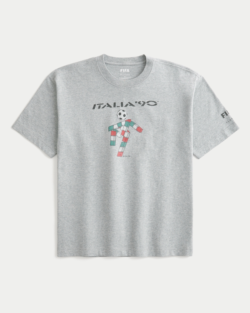 square t-shirt featuring the 1986 mexico world cup football match design.