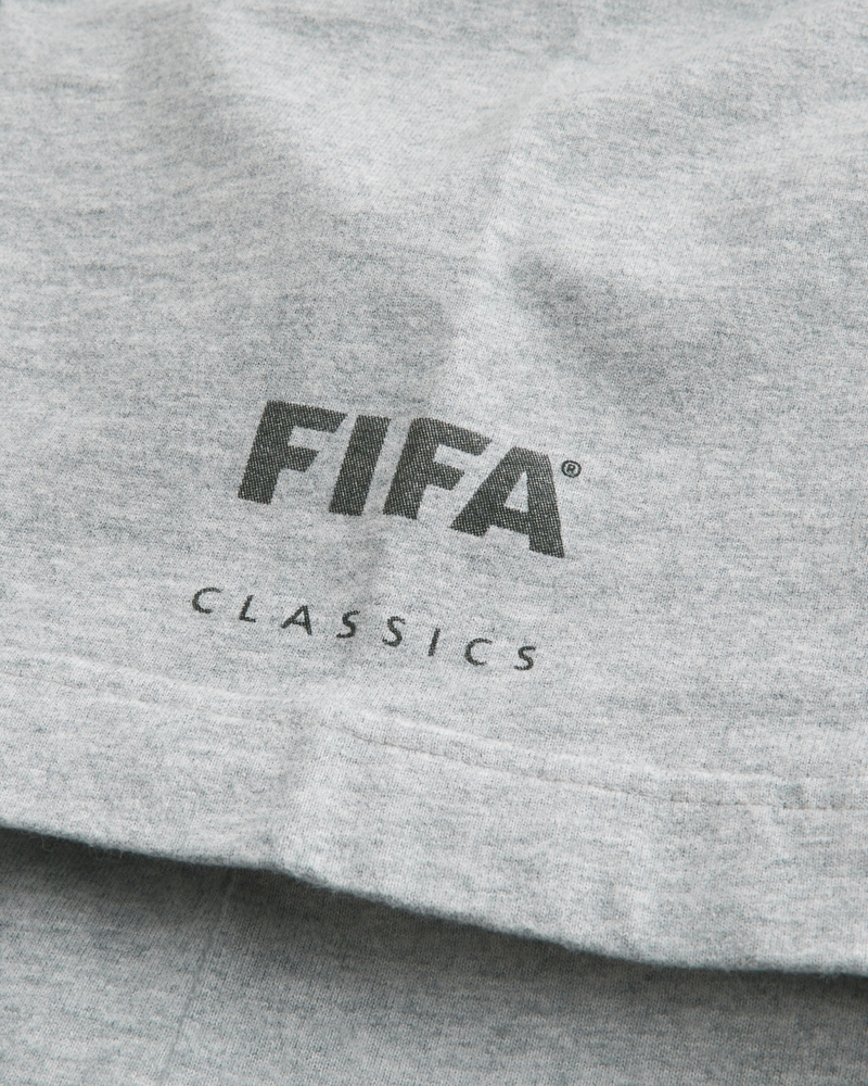 square t-shirt featuring the 1986 mexico world cup football match design.