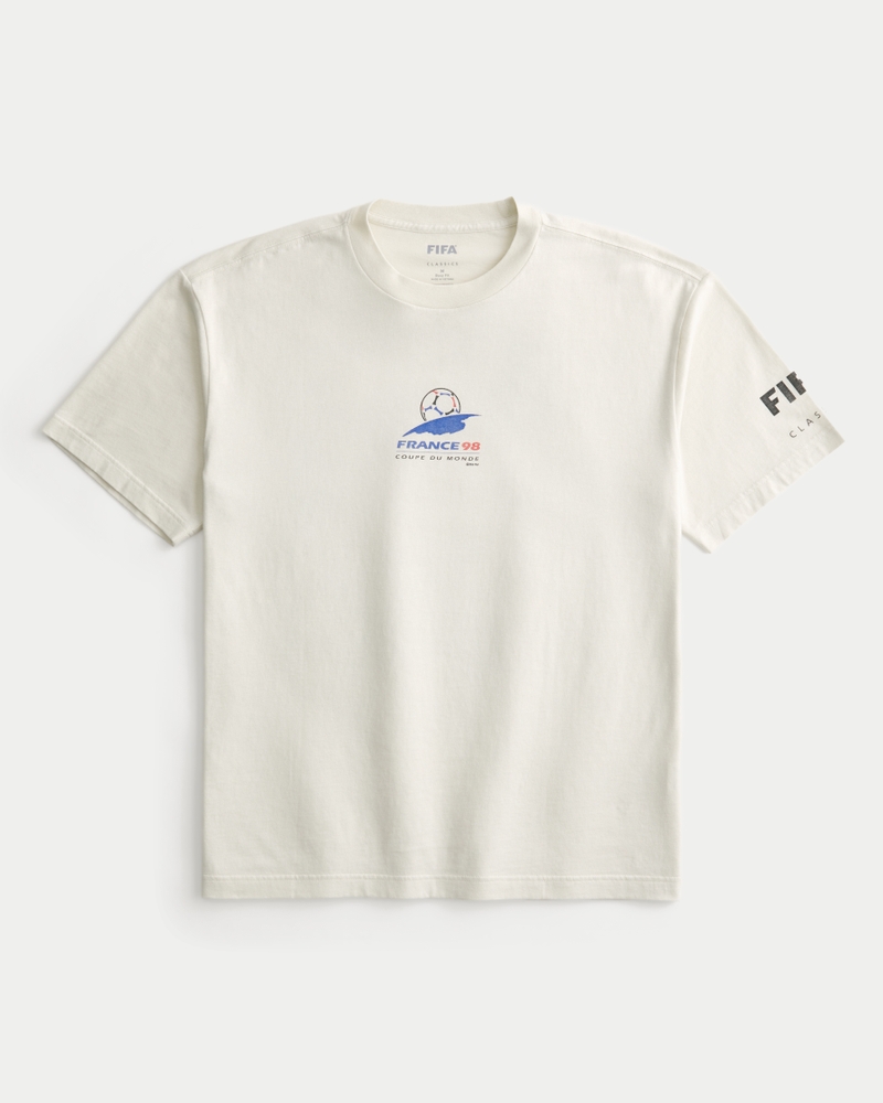 square t-shirt featuring the 1986 mexico world cup football match design.