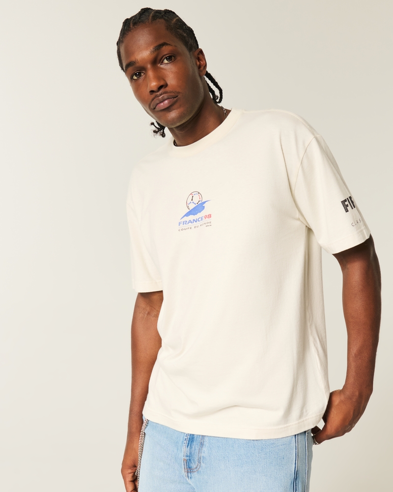 square t-shirt featuring the 1986 mexico world cup football match design.