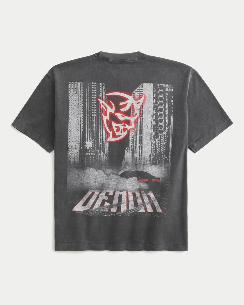 square-fit heavyweight dodge demon graphic t-shirt