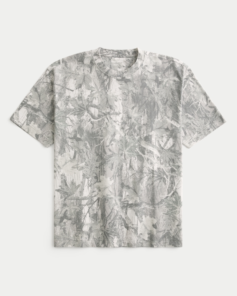 square fit high-weight washed cotton crew neck t-shirt