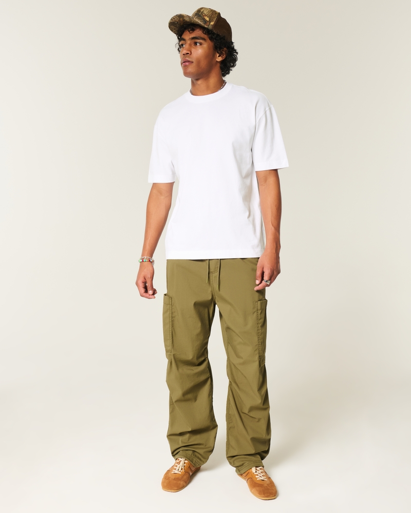 square-fit heavyweight washed cotton crew neck t-shirt