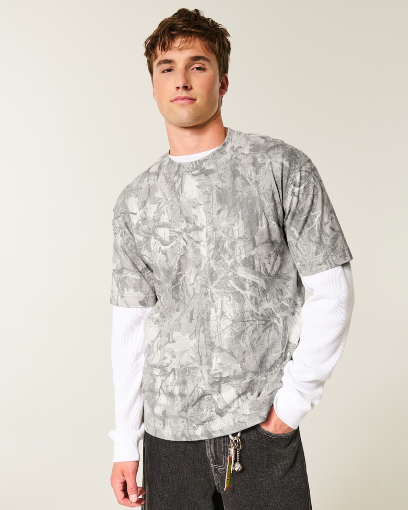 square-fit heavyweight washed cotton crew neck t-shirt