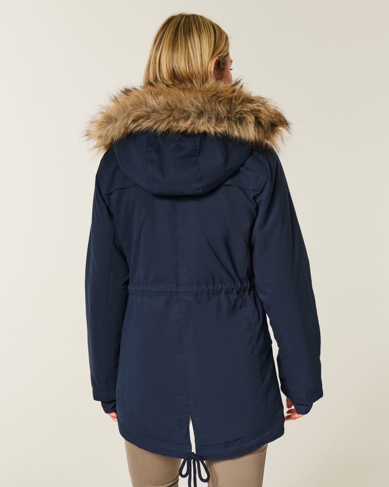 faux fur lined coat