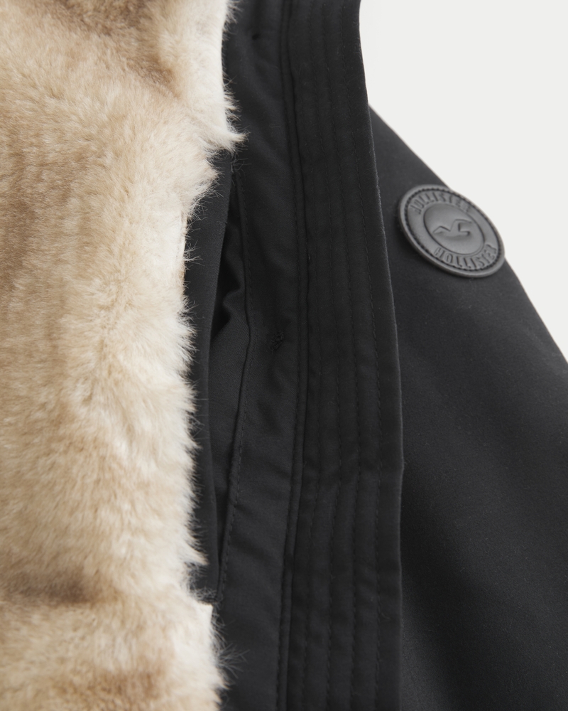 faux fur lined coat
