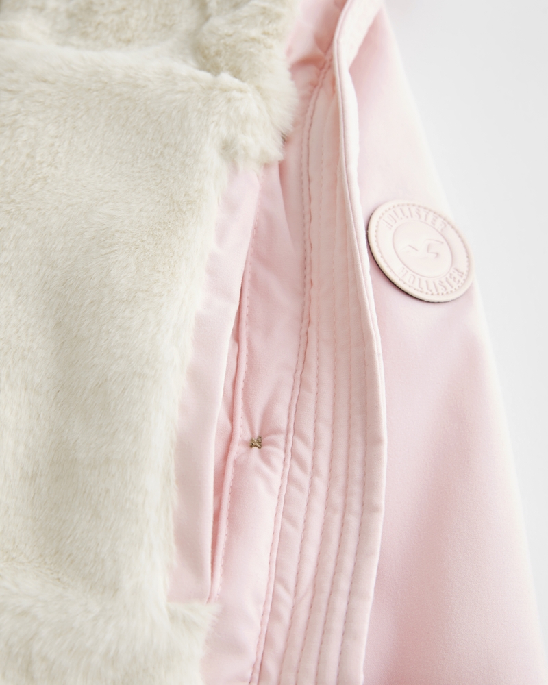 faux fur lined coat