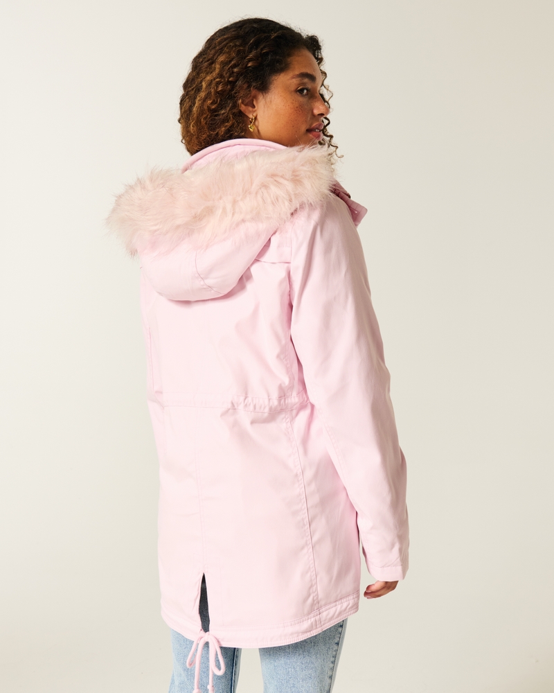 faux fur lined coat