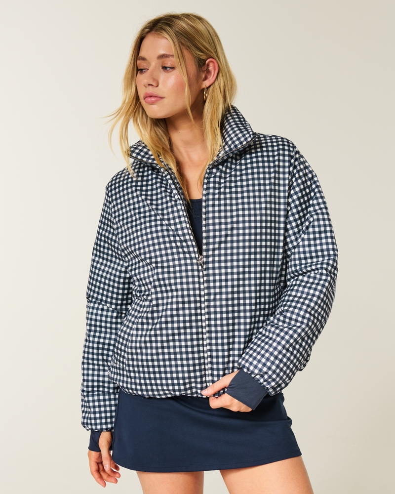 zipper pattern down jacket