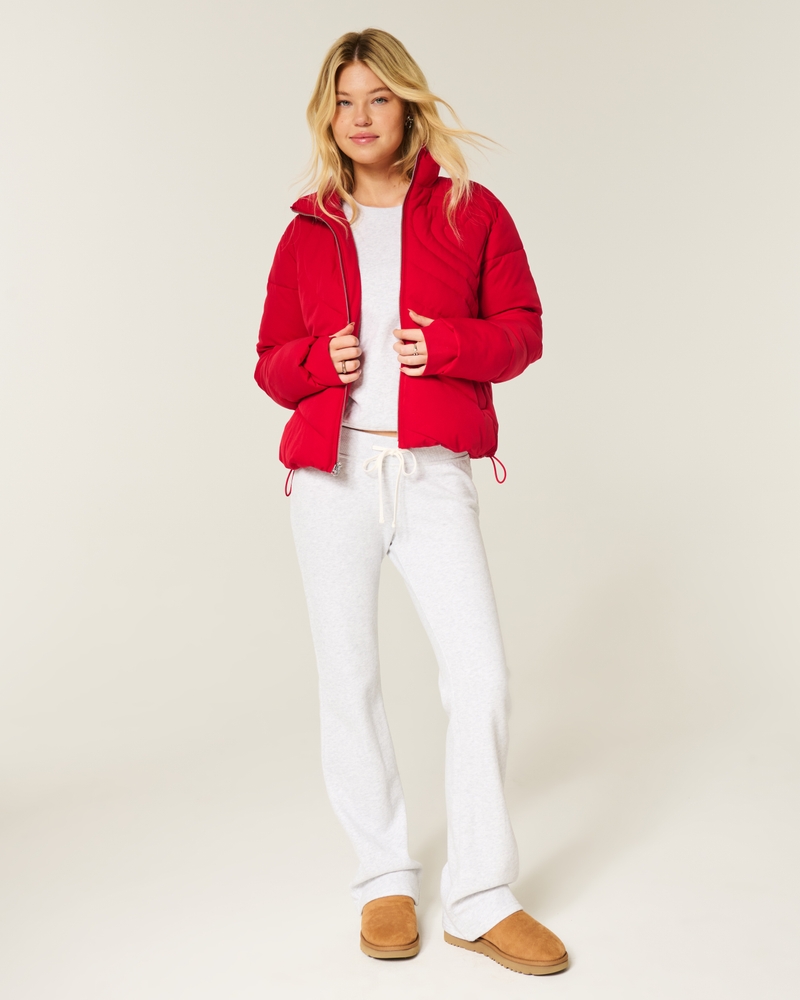 zipper pattern down jacket
