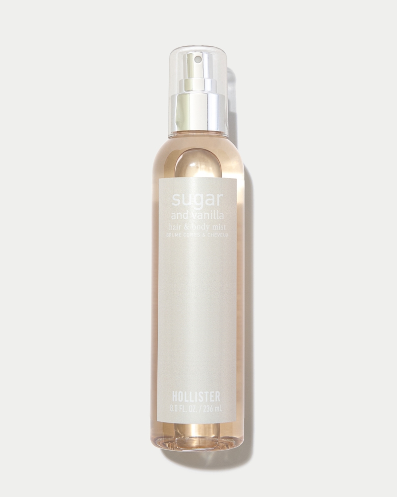 hair and body spray with sugar and vanilla scent