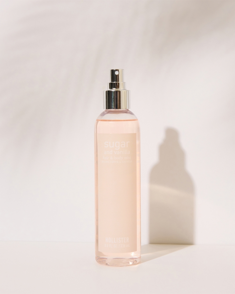 hair and body spray with sugar and vanilla scent