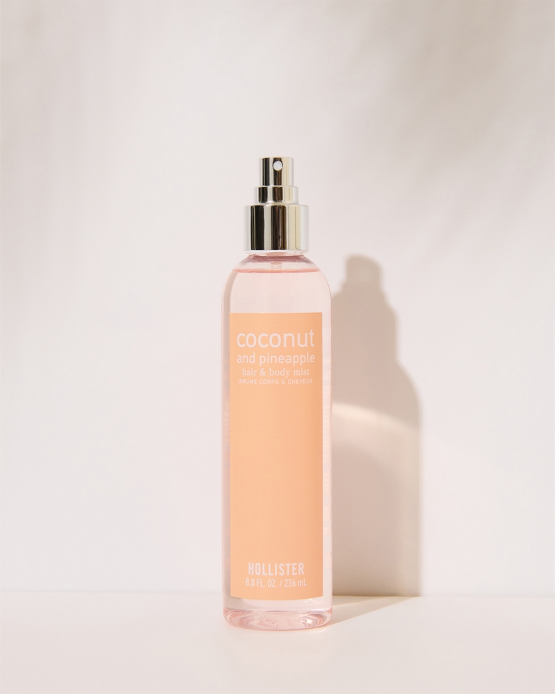 hair and body spray with coconut and pineapple scent