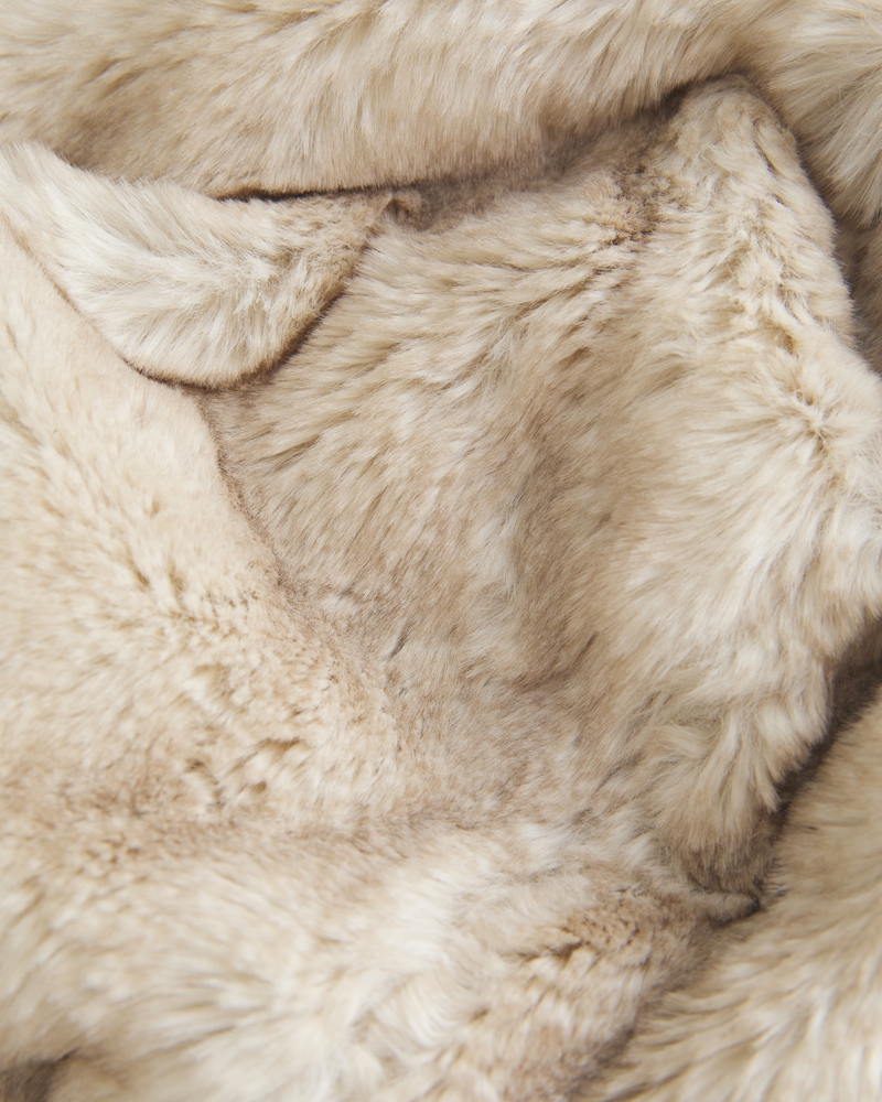 faux fur lining hooded patterned hoodie