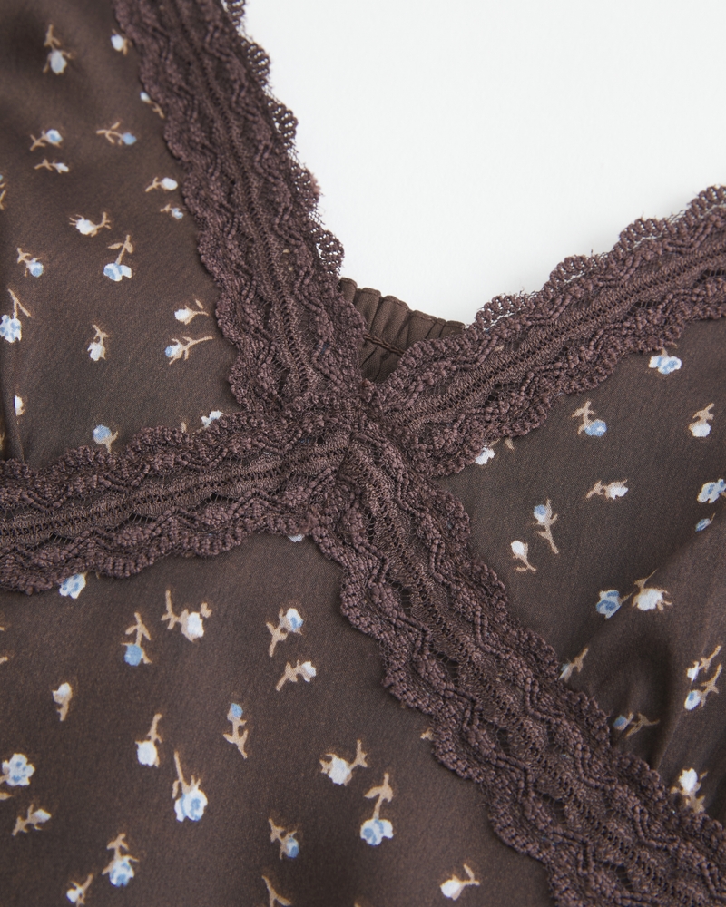 casual lace-trimmed satin camisole
