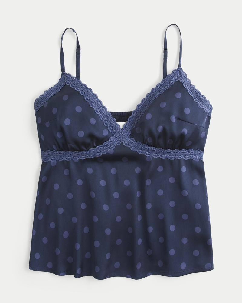 casual lace-trimmed satin camisole
