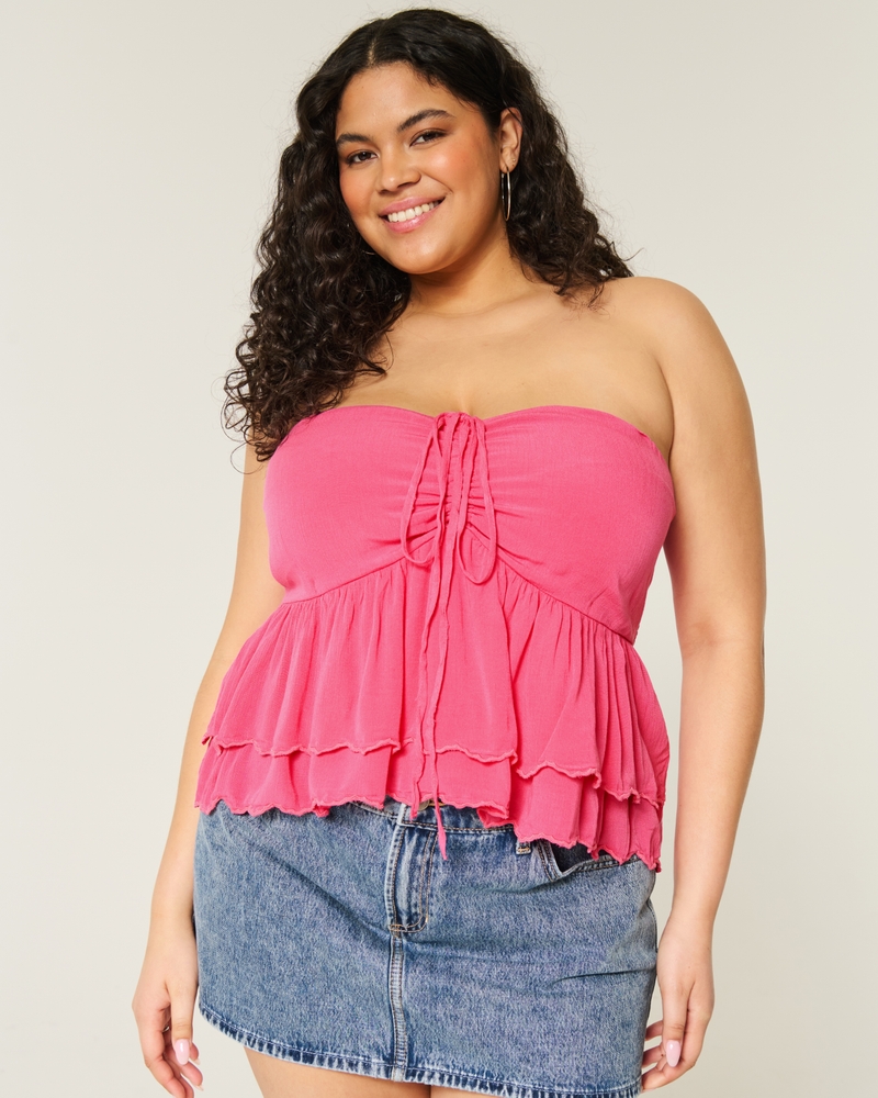 multi-layered halter neck babydoll top