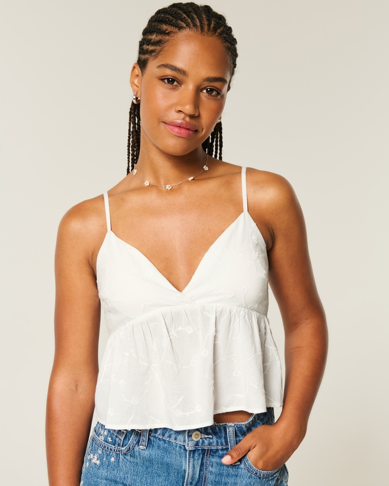 simple embroidered glossy doll dress top