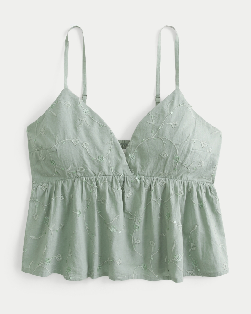 simple embroidered glossy doll dress top