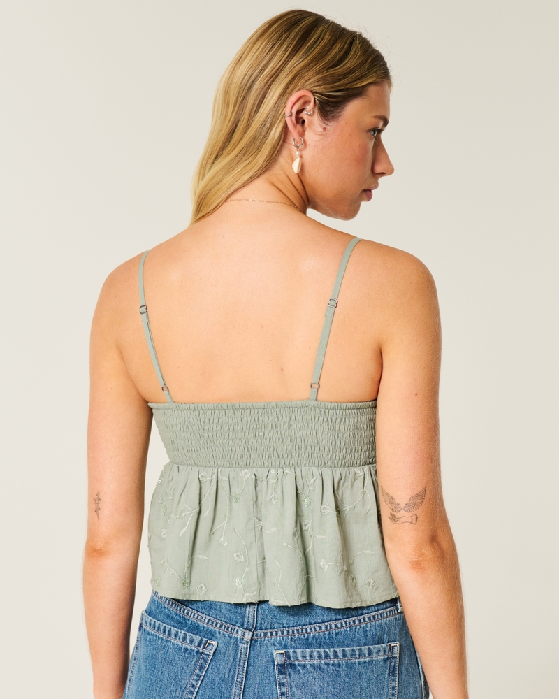 simple embroidered glossy doll dress top