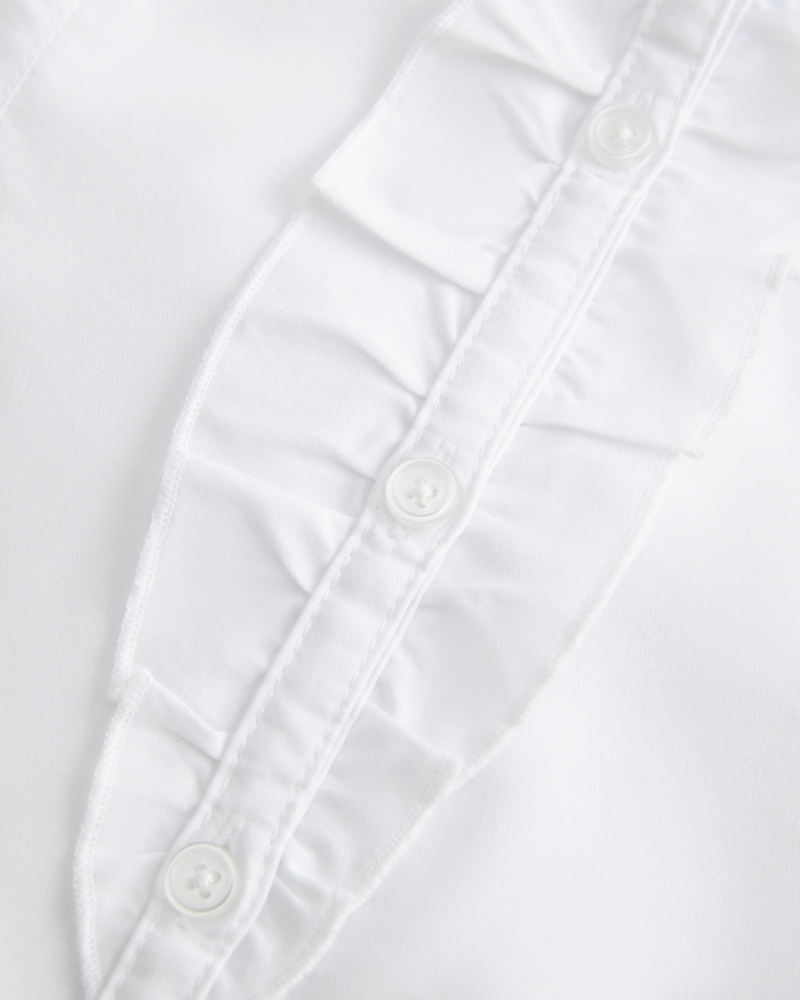 swallowtail style elastic poplin shirt